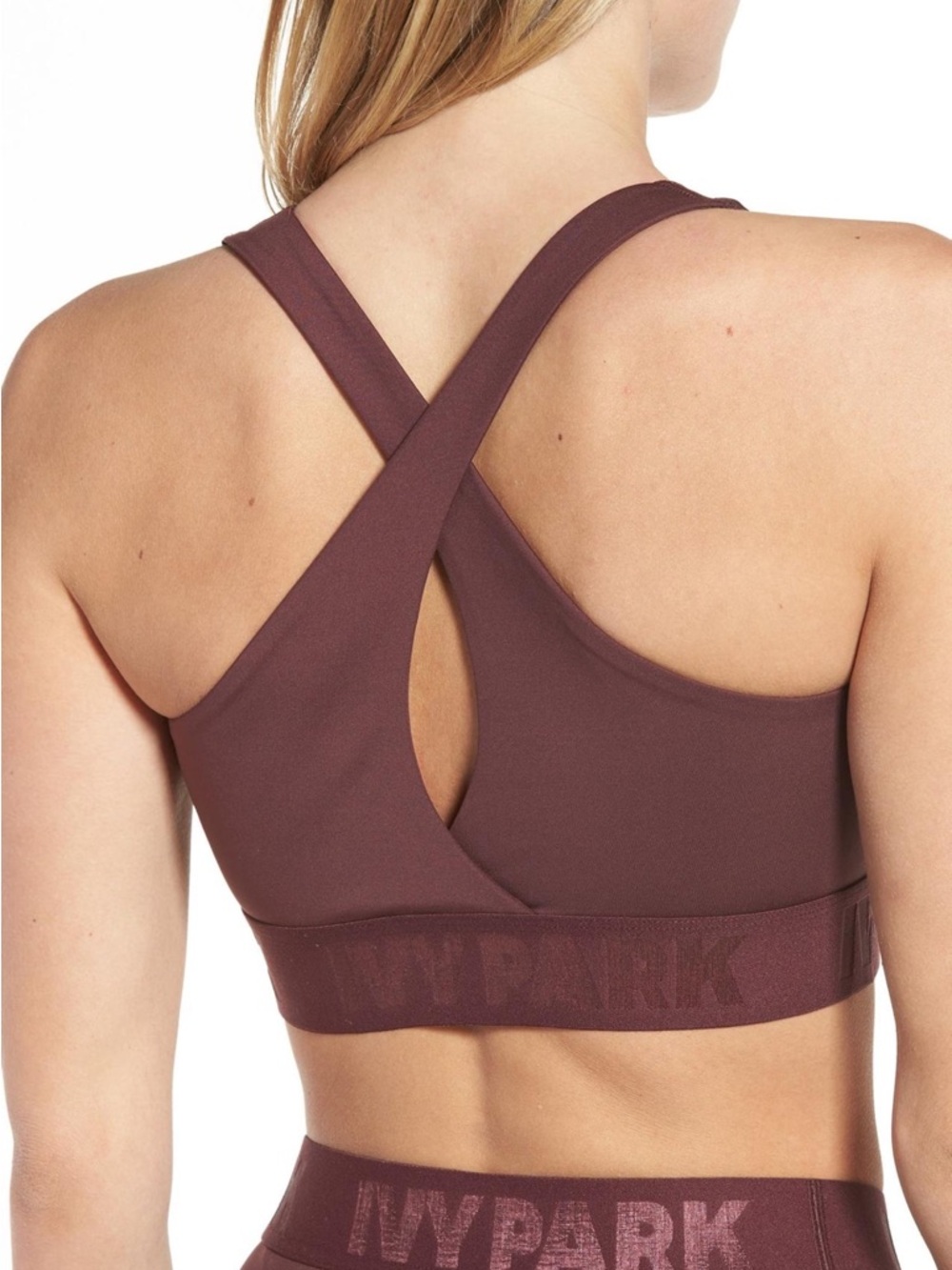 IVY PARK Maroon Keyhole Sports Bra with Branded Band - Picture 2 of 7